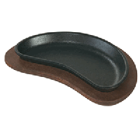 Сковорода-полумесяц б/ручек;чугун;,H=30,L=225,B=130мм;черный