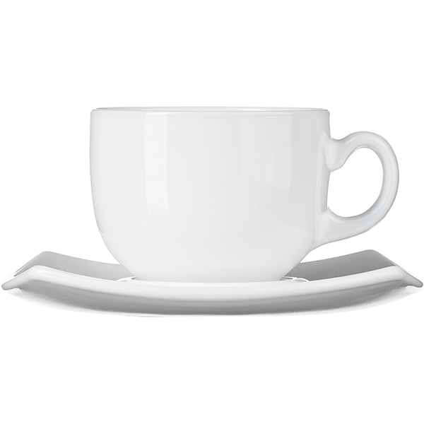 Кофейная пара «Квадрато» набор[6шт];стекло;90мл;D=63,H=75мм;белый