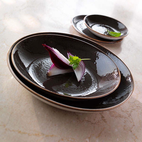 Салатник «Крафт»;фарфор;0,65л;D=205,H=40мм;серый