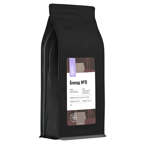Кофе в зернах; «Бленд №8» для эспрессо (Арабика Уганда 60%/ Робуста Вьетнам 40%) 1кг