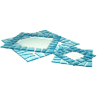 Тарелка «Сафари»;стекло;,L=20,B=20см;прозр.,голуб.