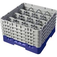 Кассета для бокалов 16 ячеек Dmax=111,Hmax=257мм;полипроп.;,H=30,8,L=50,B=50см;синий,серый