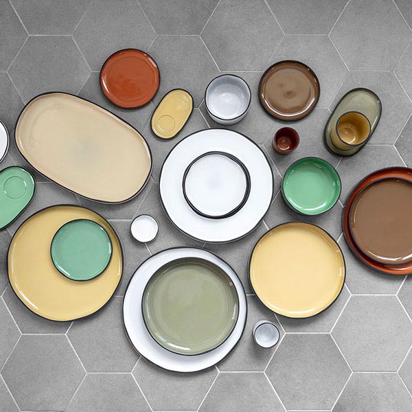 Блюдце «Карактэр»;керамика;,H=12,L=135,B=83мм;желт.