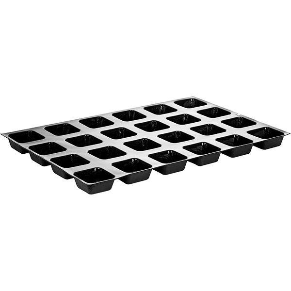 Форма кондитерская «Квадр.саварин»[24шт];силикон,стеклопласт.;,H=3,L=7,B=7см