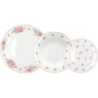 Набор посуды «Поэма Камарг» тарелки[18шт];фарфор;белый,розов.