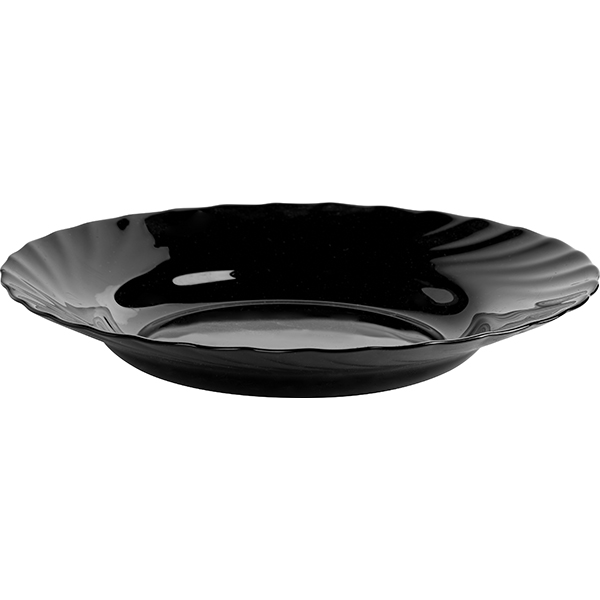 Тарелка глубокая «Трианон»;стекло;450мл;D=225,H=35мм;черный