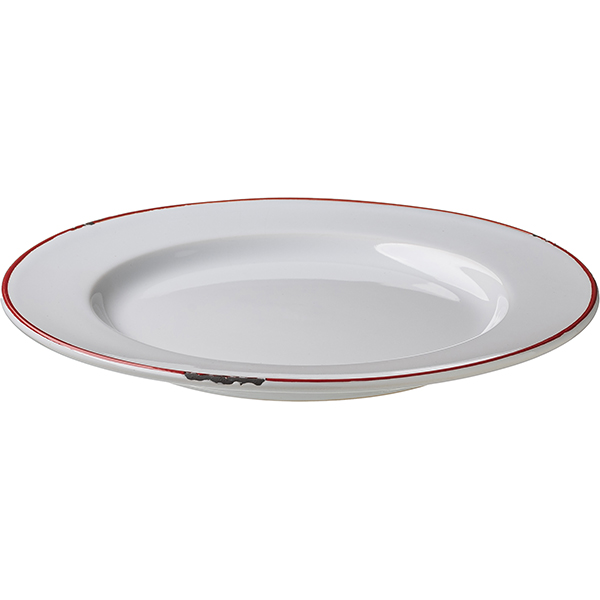 Тарелка «Эйвбери ред» мелкая;керамика;D=26см;белый,красный
