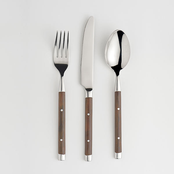 Нож столовый «Рустик»;сталь нерж.,пластик;,L=225/120,B=18мм;металлич.