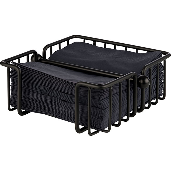 Салфетница барная (50салфеток);металл;,L=19,B=19см;черный