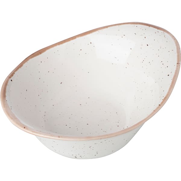 Салатник «Пунто Бьянка»;фарфор;0,5л;,H=90,L=205мм;белый,черный