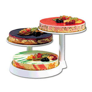 Подставка для торта 3 уровня;пластик;D=28,H=25см;белый