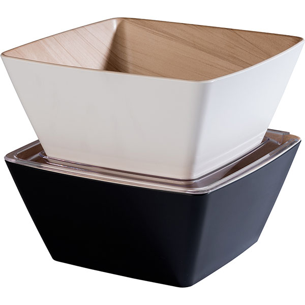 Салатник «Фрида»;пластик;3,5л;,H=12,L=25,B=25см;белый,бежев.