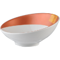 Салатник «Зен»;фарфор;65мл;D=95,H=44мм;белый,оранжев.