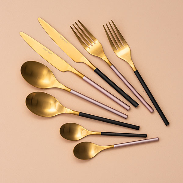 Нож столовый «Дистрикт Пинк Голд Мэтт»;сталь нерж.;,L=225,B=18мм;золотой,розов.