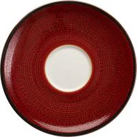 Блюдце «Джаспер»;фарфор;D=150/50,H=7,1мм;белый,красный