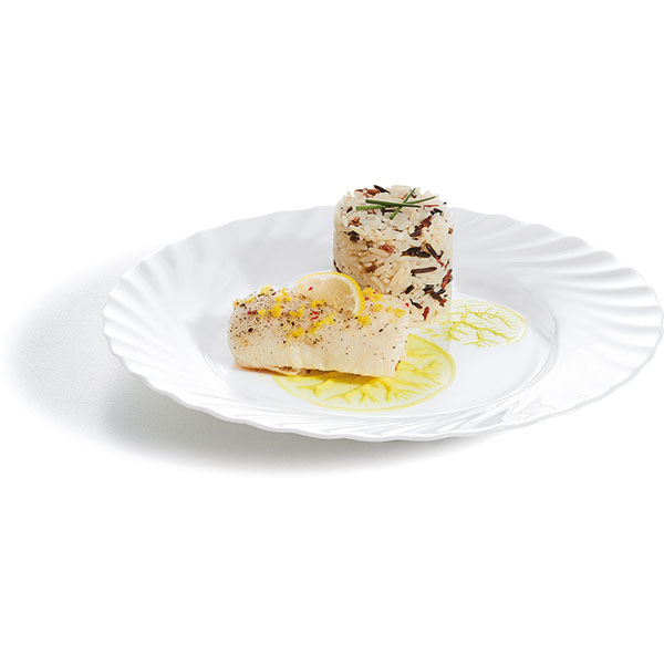 Тарелка «Трианон»;стекло;D=245,H=20мм;белый