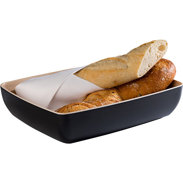 Салатник «Фрида» GN 1/2;пластик;4л;,H=75,L=325,B=265мм;черный,бежев.