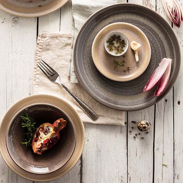 Соусник «Революшн Гранит»;фарфор;50мл;D=65,H=35мм;серый,коричнев.