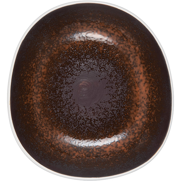 Тарелка глубокая «Эстиа»;фарфор;,H=50,L=190,B=175мм;коричнев.,белый