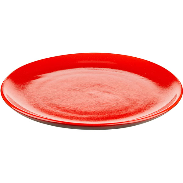 Тарелка «Кармин» плоская без полей;керамика;D=27см;красный,черный