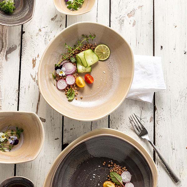 Тарелка глубокая «Революшн Сэндстоун»;фарфор;D=25см;бежев.