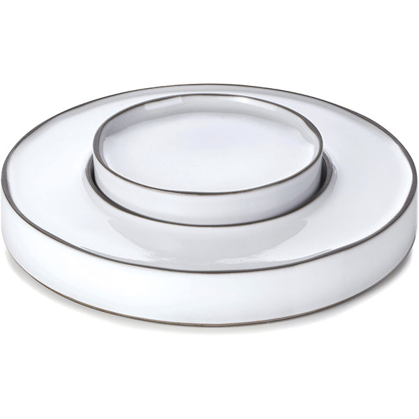 Блюдо сервировочное «Карактэр»;керамика;D=275,H=40,L=203мм;камен.-серый.