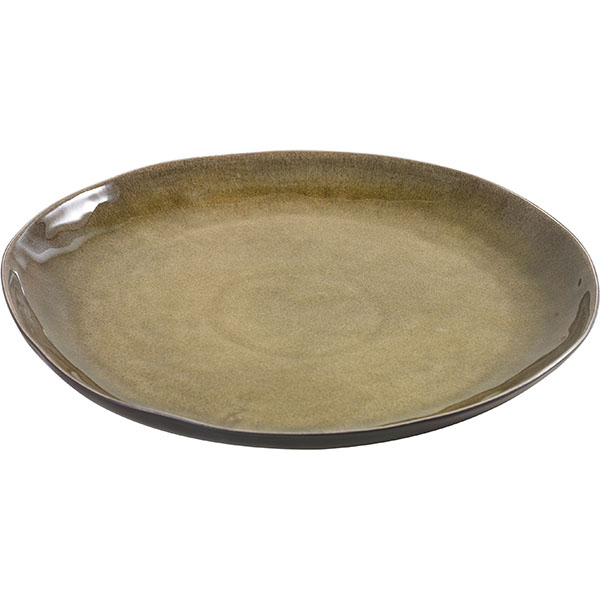 Блюдо «Пьюр»;керамика;D=34см;зелен.