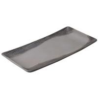 Блюдо «Арборесценс» прямоугольное;керамика;,L=30,B=12см;черный,серый