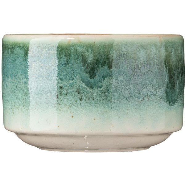 Сахарница без крышки «Эрбосо Реативо»;фарфор;350мл;,H=65,B=100мм;бирюз.,бежев.