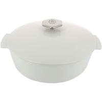 Кастрюля для запекания «Революшн» с крышкой;керамика;3,6л;D=28,H=13,5см;белый