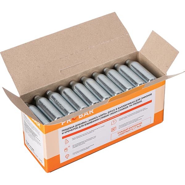 Баллончики для сифона для сливок 8г N20[50шт];сталь