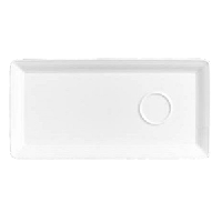 Блюдо «Аура» прямоугольное;фарфор;,L=24,B=12см;белый