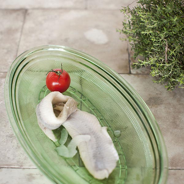 Блюдо сервировочное;стекло;,H=47,L=260,B=140мм;зелен.