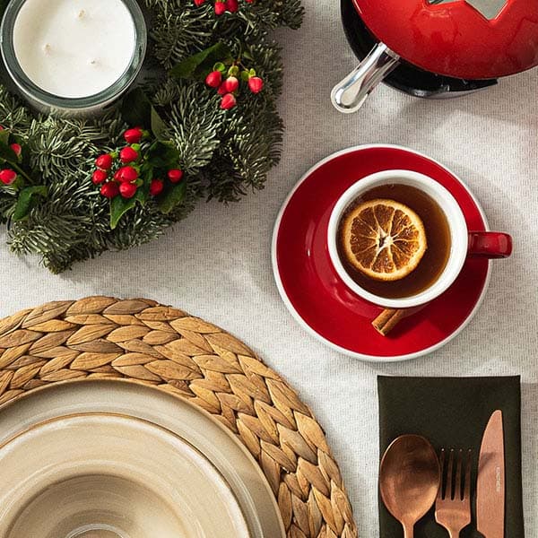 Блюдце «Тулип»;фарфор;D=15см;красный