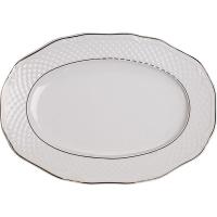 Блюдо «Афродита» овальное;фарфор;,H=2,L=33,B=23см;белый,золотой