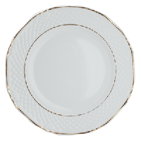 Тарелка «Афродита» мелкая;фарфор;D=190,H=19мм;белый,золотой