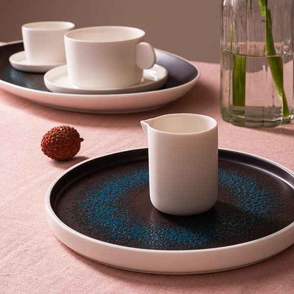 Тарелка пирожковая «Эстиа»;фарфор;D=18,H=2см;синий,коричнев.