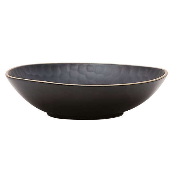 Тарелка глубокая «Кюпсели»;керамика;,H=55,L=220,B=210мм;черный