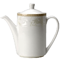 Кофейник «Антуанетт»;фарфор;310мл;,H=15,L=16см;белый,олив.