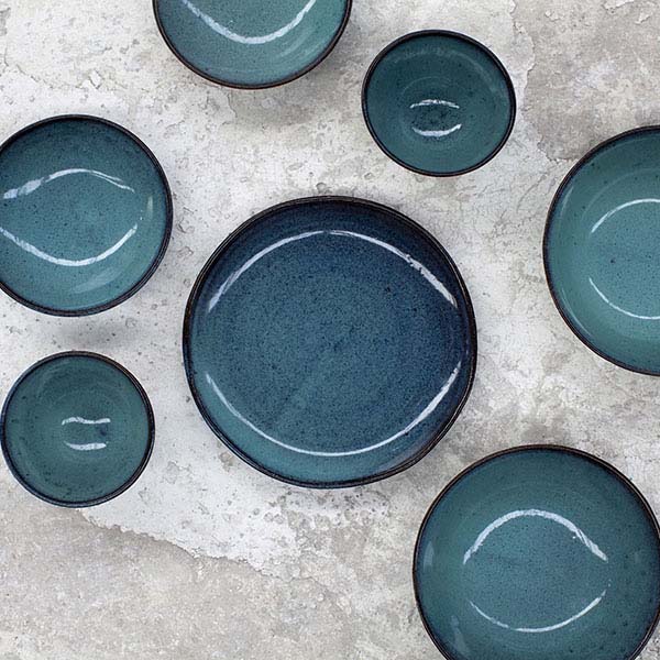 Тарелка;керамика;D=22,H=3см;голуб.