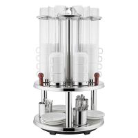 Диспенсер 2х ярусн.д/чашек и стол.приборов;сталь нерж.,поликарбонат;,H=65,L=40,B=40см