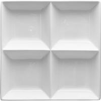 Менажница квадр. 4деления «Кунстверк»;фарфор;,H=45,L=250,B=250мм;белый