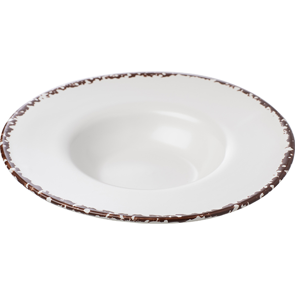 Тарелка для пасты «Антика Перла»;фарфор;0,5л;D=310,H=55мм;белый,коричнев.