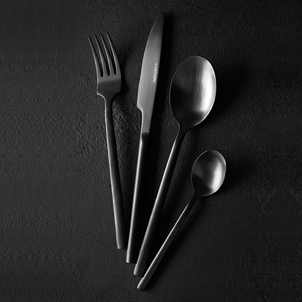 Ложка кофейная «Саппоро бэйсик»;сталь нерж.;,L=114,B=20мм;черный,матовый