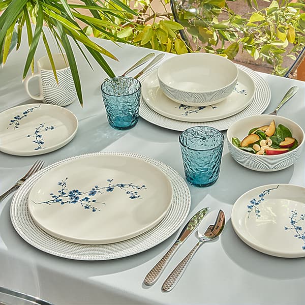 Тарелка «Ориенталь» мелкая;фарфор;D=27см;белый,синий