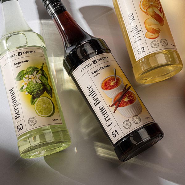 Сироп «Трипл-Сек» Pinch&Drop;стекло;1л;D=85,H=330мм;белый