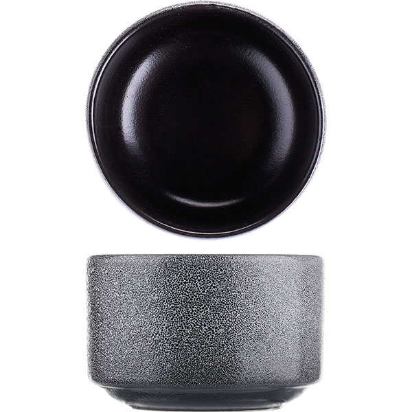 Сахарница б/крышки «Млечный путь»;фарфор;350мл;,H=65,B=100мм;черный,серый