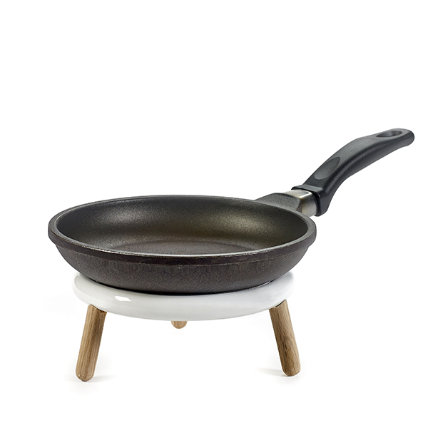 Подставка д/салатника, блюда;металл,дерево;D=18см;белый