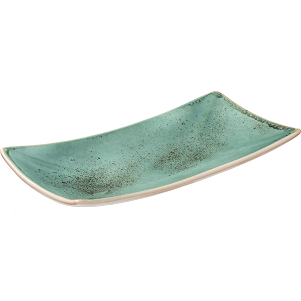 Блюдо для суши «Эрбосо Реативо»;фарфор;,L=27,B=14см;бирюз.,бежев.