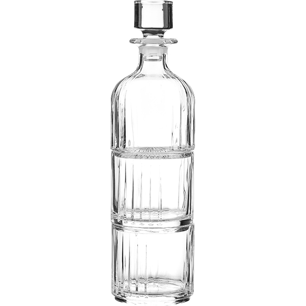 Штоф с крышкой составной из 3-х частей;стекло;,H=33,5см;прозр.